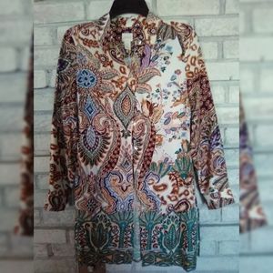 Chico's Paisley Knee Length Top Sz 00/ US Sz XS